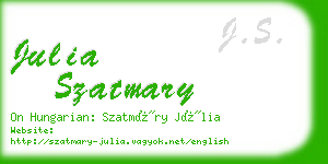 julia szatmary business card